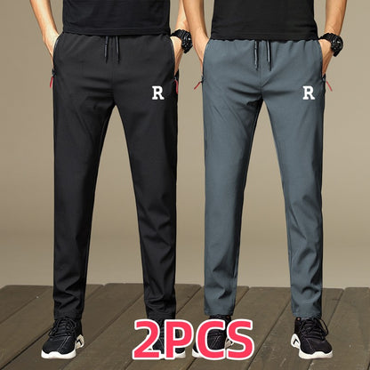 Pacote de 2, calças casuais masculinas, calças masculinas, calças de moletom mas