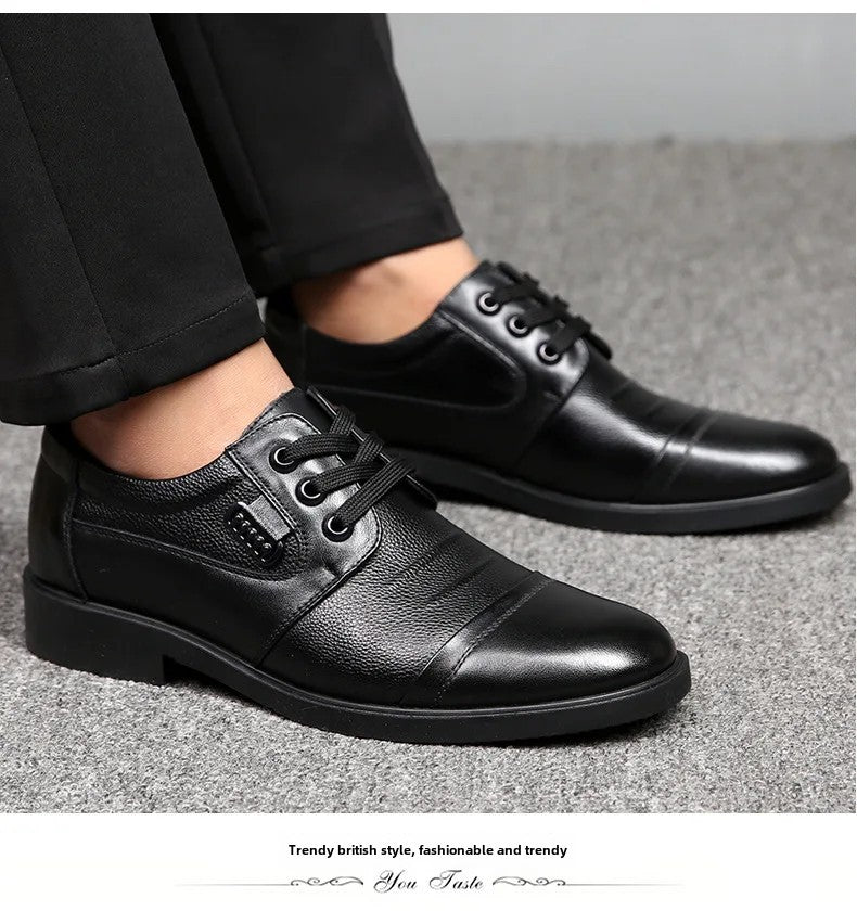 Sapatos masculinos de couro de vaca genuíno, sapatos casuais de negócios