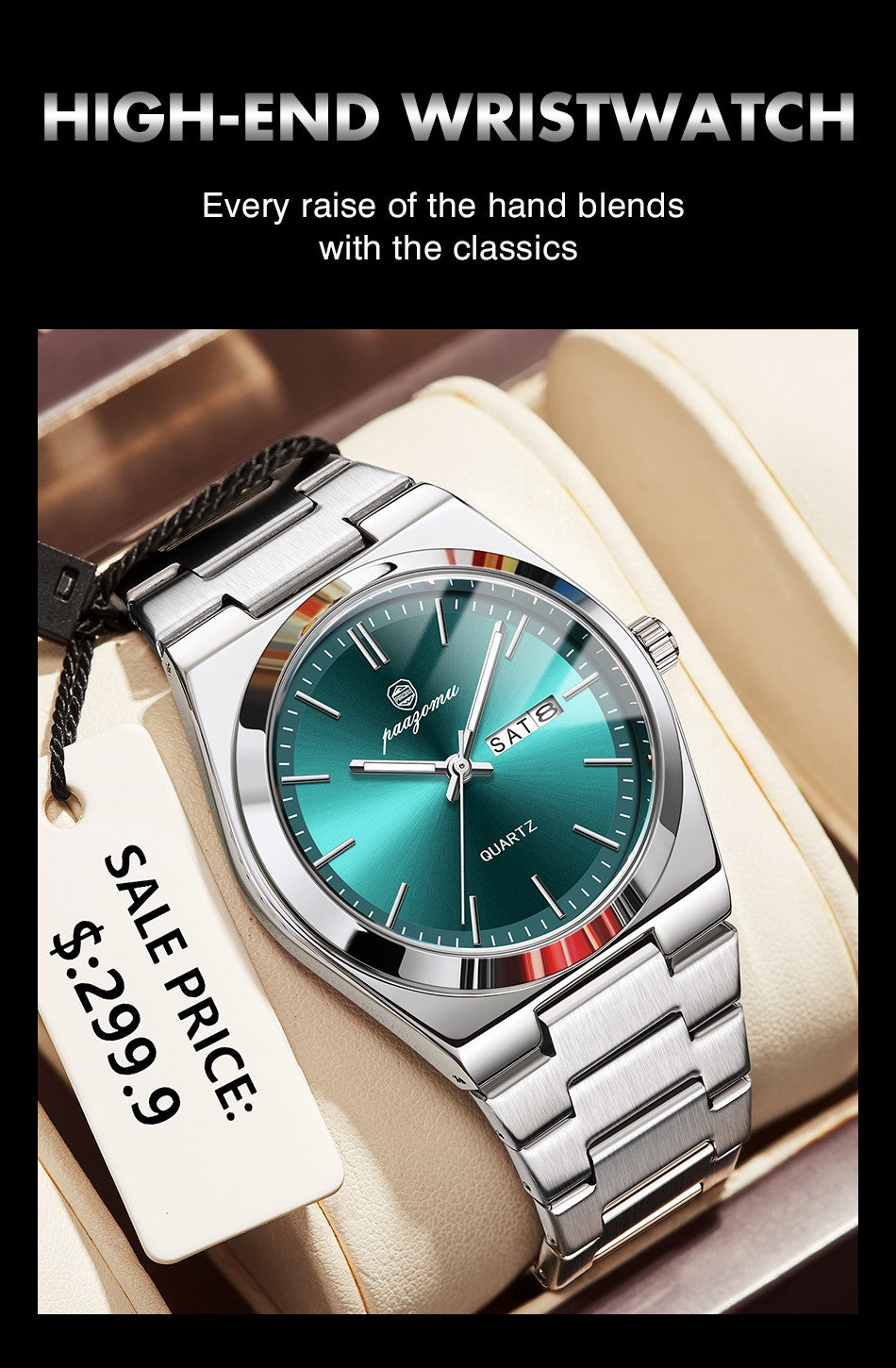 PENGAGAR Luxo Quartzo Homem Relógio de Pulso Esporte Homens Relógios À Prova D '