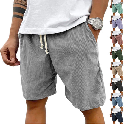 2025 Shorts casuais de veludo masculino – Shorts casuais estilo verão, cintura e
