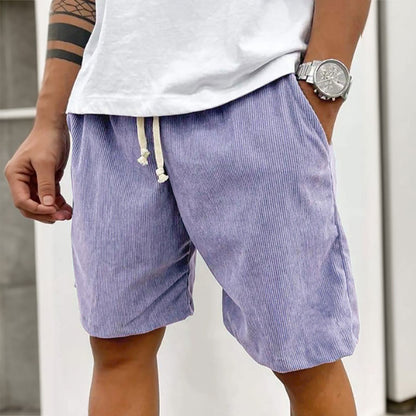 2025 Shorts casuais de veludo masculino – Shorts casuais estilo verão, cintura e