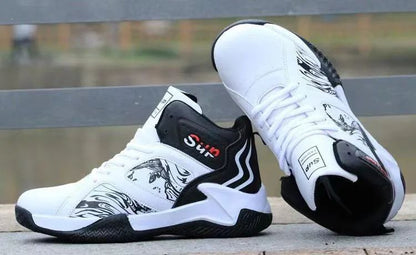 Primavera 2025 moda masculina tênis de basquete esportes ao ar livre alta superi