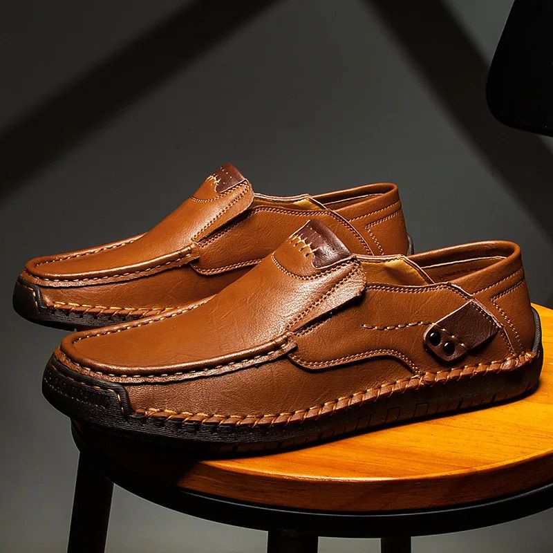 Mocassins masculinos respiráveis penetração em sapatos de condução italianos