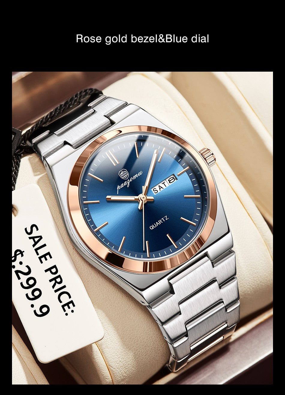 PENGAGAR Luxo Quartzo Homem Relógio de Pulso Esporte Homens Relógios À Prova D '