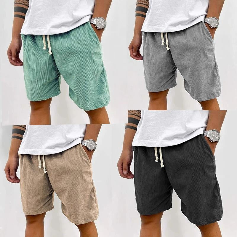 2025 Shorts casuais de veludo masculino – Shorts casuais estilo verão, cintura e