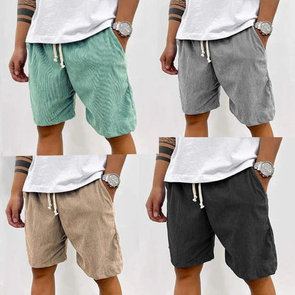 2025 Shorts casuais de veludo masculino – Shorts casuais estilo verão, cintura e