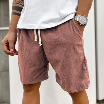 2025 Shorts casuais de veludo masculino – Shorts casuais estilo verão, cintura e