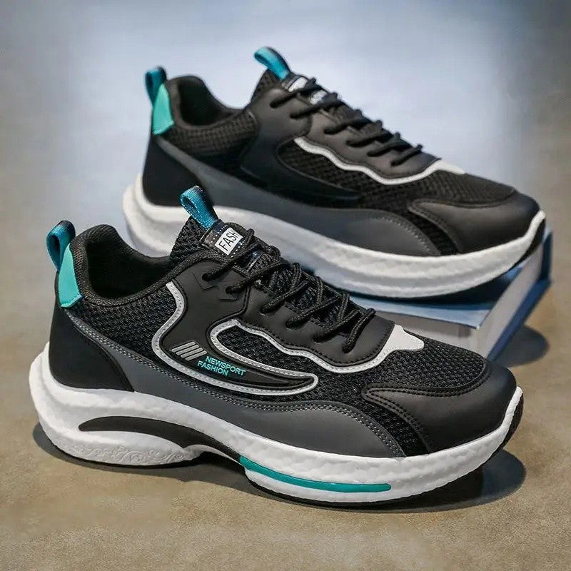 Novos sapatos esportivos de verão masculino 2025 divertido moda malha leve tênis