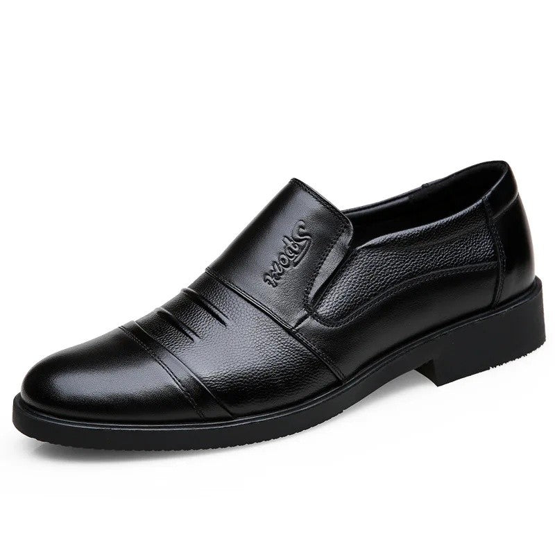Sapatos masculinos de couro de vaca genuíno, sapatos casuais de negócios