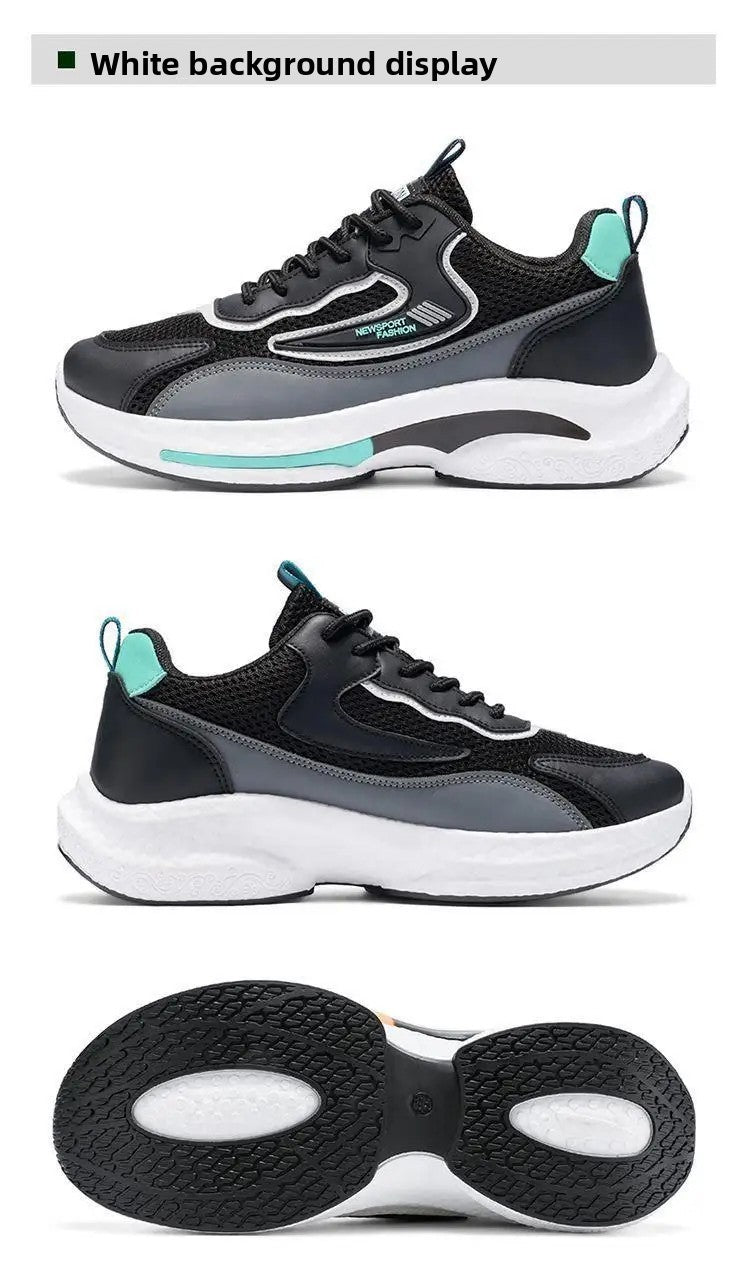 Novos sapatos esportivos de verão masculino 2025 divertido moda malha leve tênis